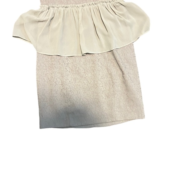 GUESS Light Beige Strapless Lace Peplum Formal Cocktail Mini Dress-Size 4 - Picture 4 of 15